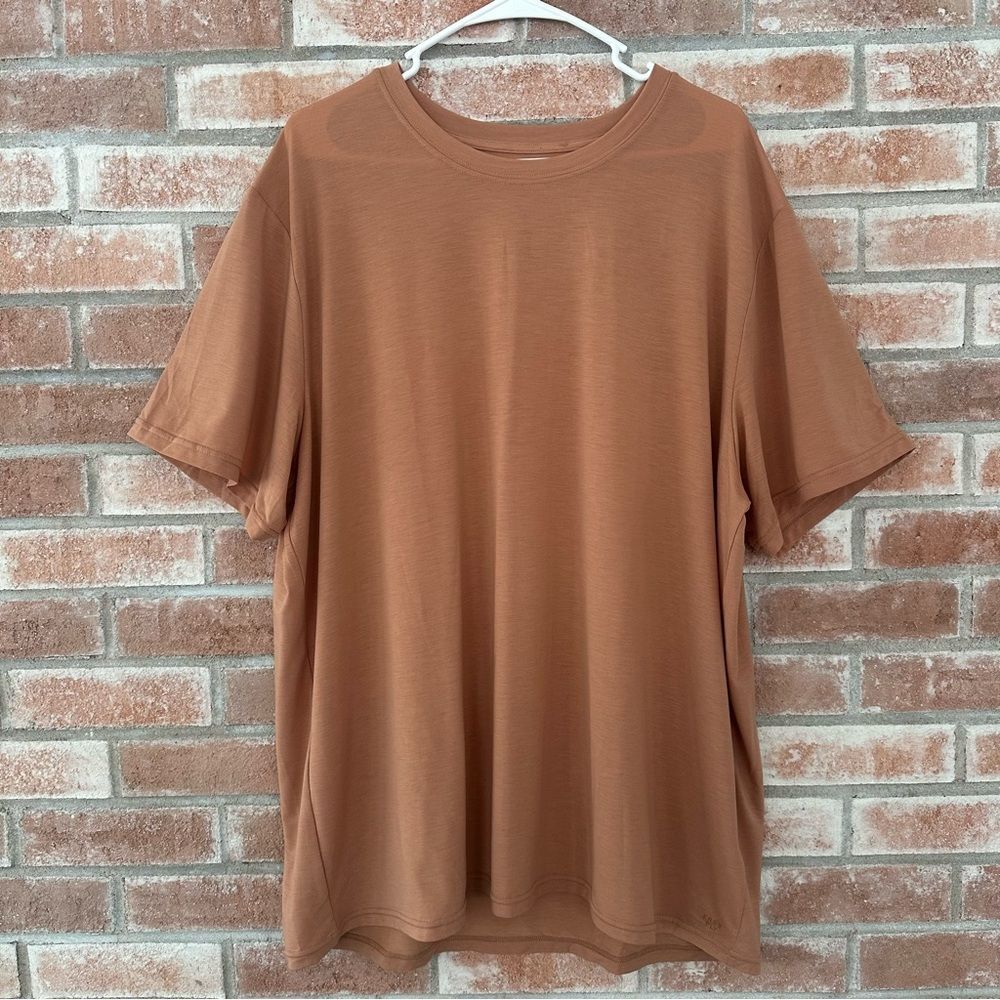 Free Fly Short Sleeve T Shirt Mens XXL 2XL Peach Tan Breathable Gorpcore Fishing